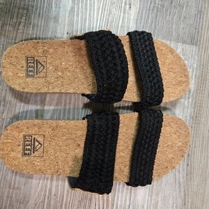 Reef Black Cork Sandals